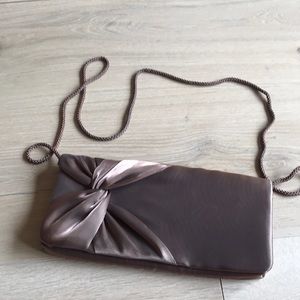 The Touch of Nina special occasion purse shimmery brown w/ gold magnetic clasp